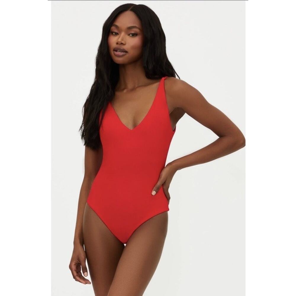 Beach Riot Core Collection Reese One Piece Sz M Red - Picture 2 of 14